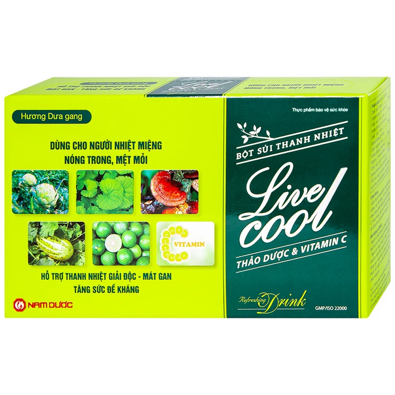 Bột sủi thanh nhiệt Live Cool (hương Dưa Gang) – Hộp 10 gói